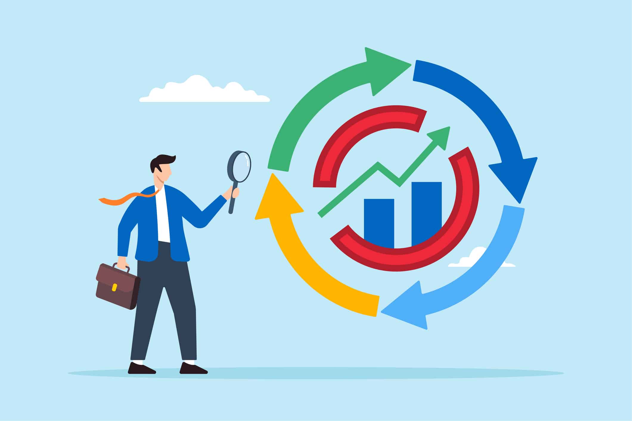 professional examining a cycle diagram to identify recurring revenue cycle issues